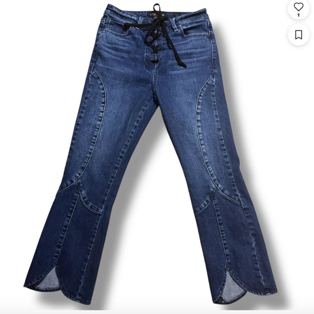 lucky brand jeans with black lace up tie